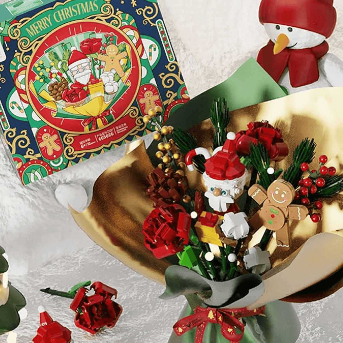 GardenOfBricks Christmas Bouquet Building Blocks Set